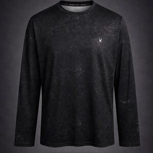 Spyder Rash Guard Swim Shirt UPF 50+ Long Sleeve Black L/G